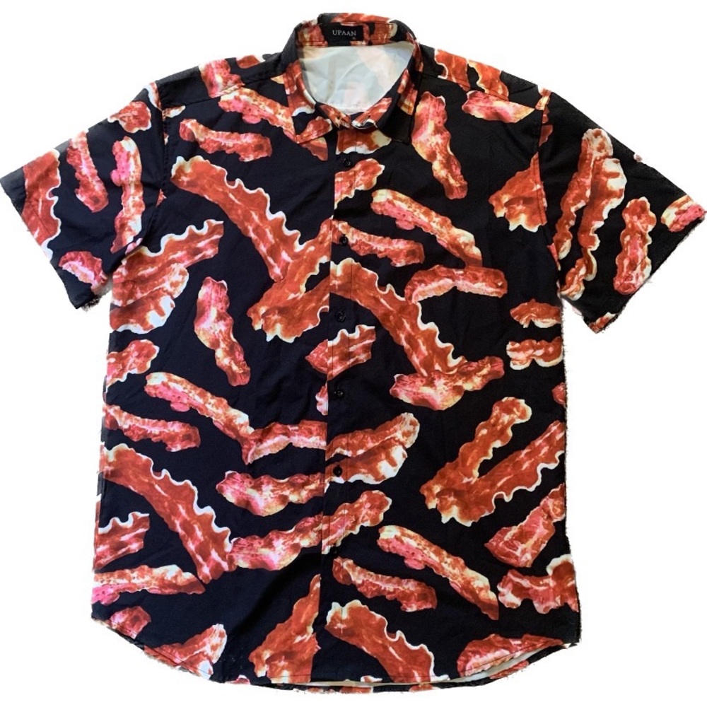 Bacon Hawaiian Shirt | Short Sleeve Button Up